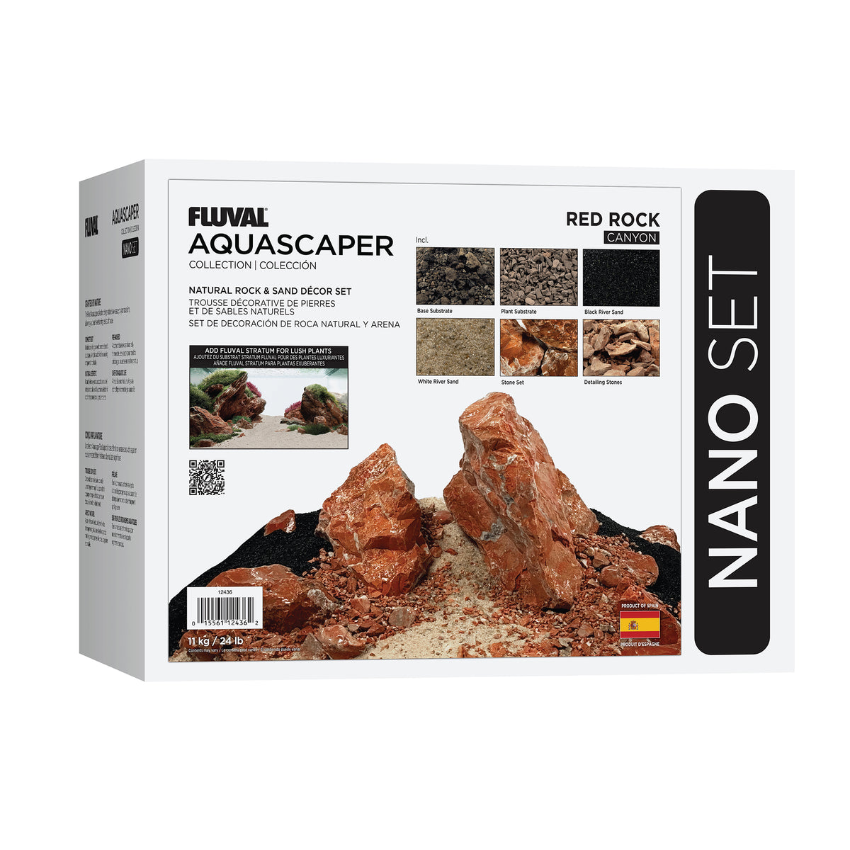 Trousse décorative Aquascaper Fluval de pierres et de sables, Red Rock, Nano, 11 kg (24 lb)