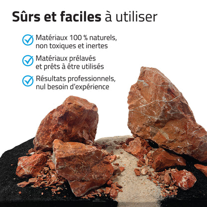 Trousse décorative Aquascaper Fluval de pierres et de sables, Red Rock, Nano, 11 kg (24 lb)