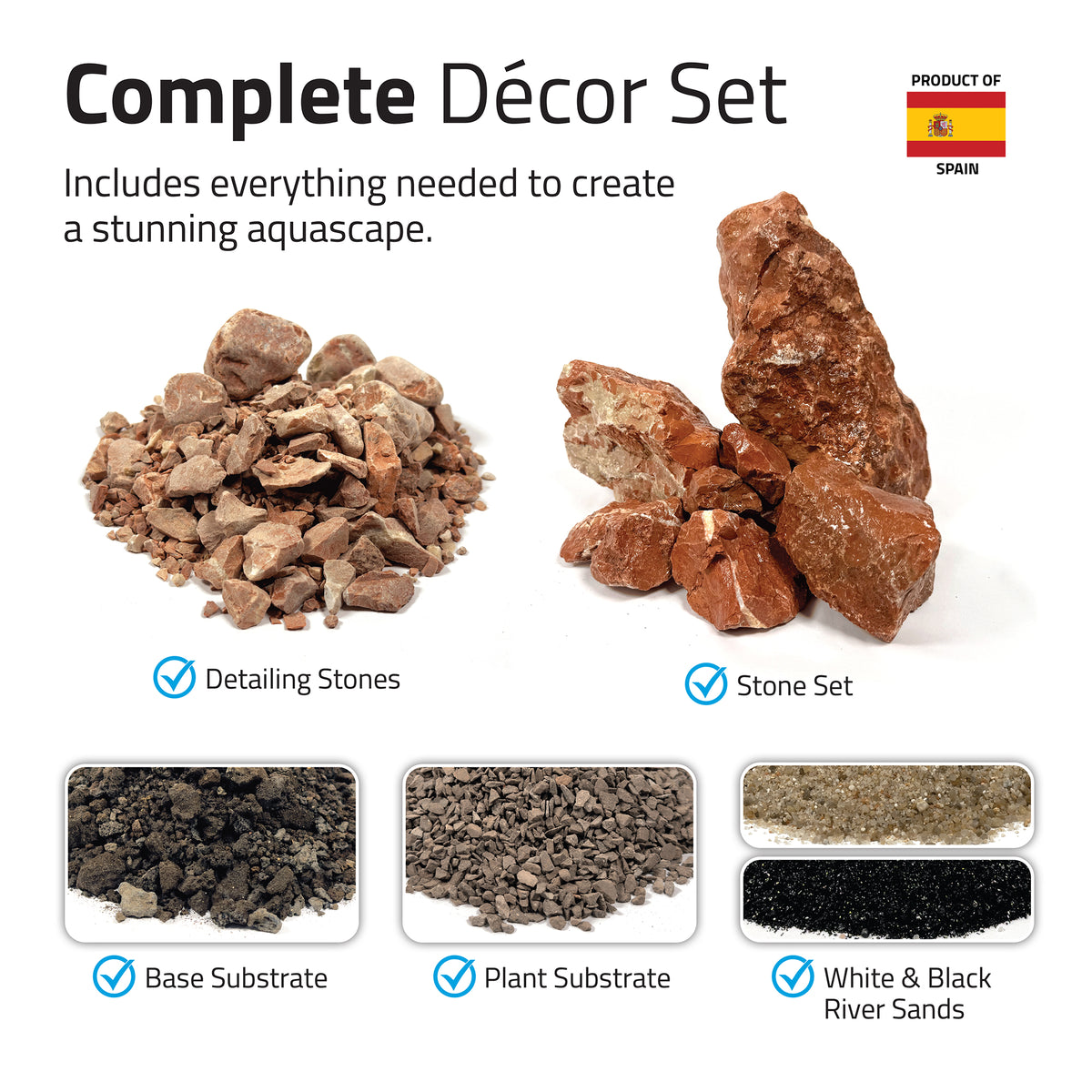 Trousse décorative Aquascaper Fluval de pierres et de sables, Red Rock, Nano, 11 kg (24 lb)
