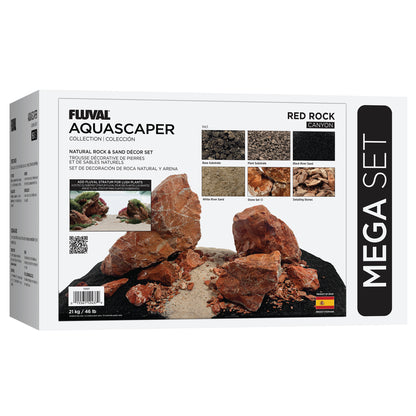 Trousse décorative Aquascaper Fluval de pierres et de sables, Red Rock, Méga, 21 kg (46 lb)