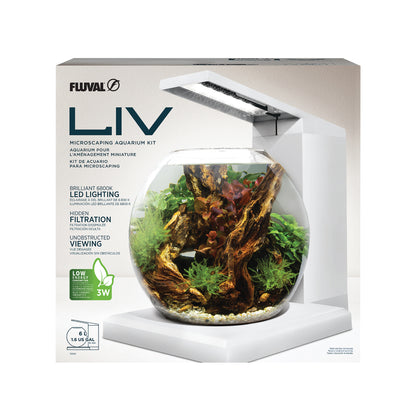 Aquarium équipé LIV Fluval pour l’aménagement miniature, blanc