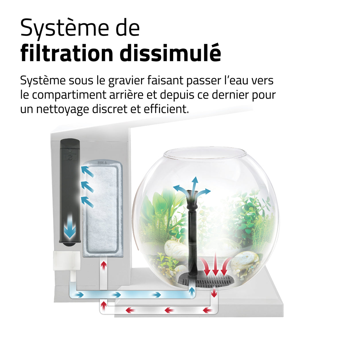 Aquarium équipé LIV Fluval pour l’aménagement miniature, blanc