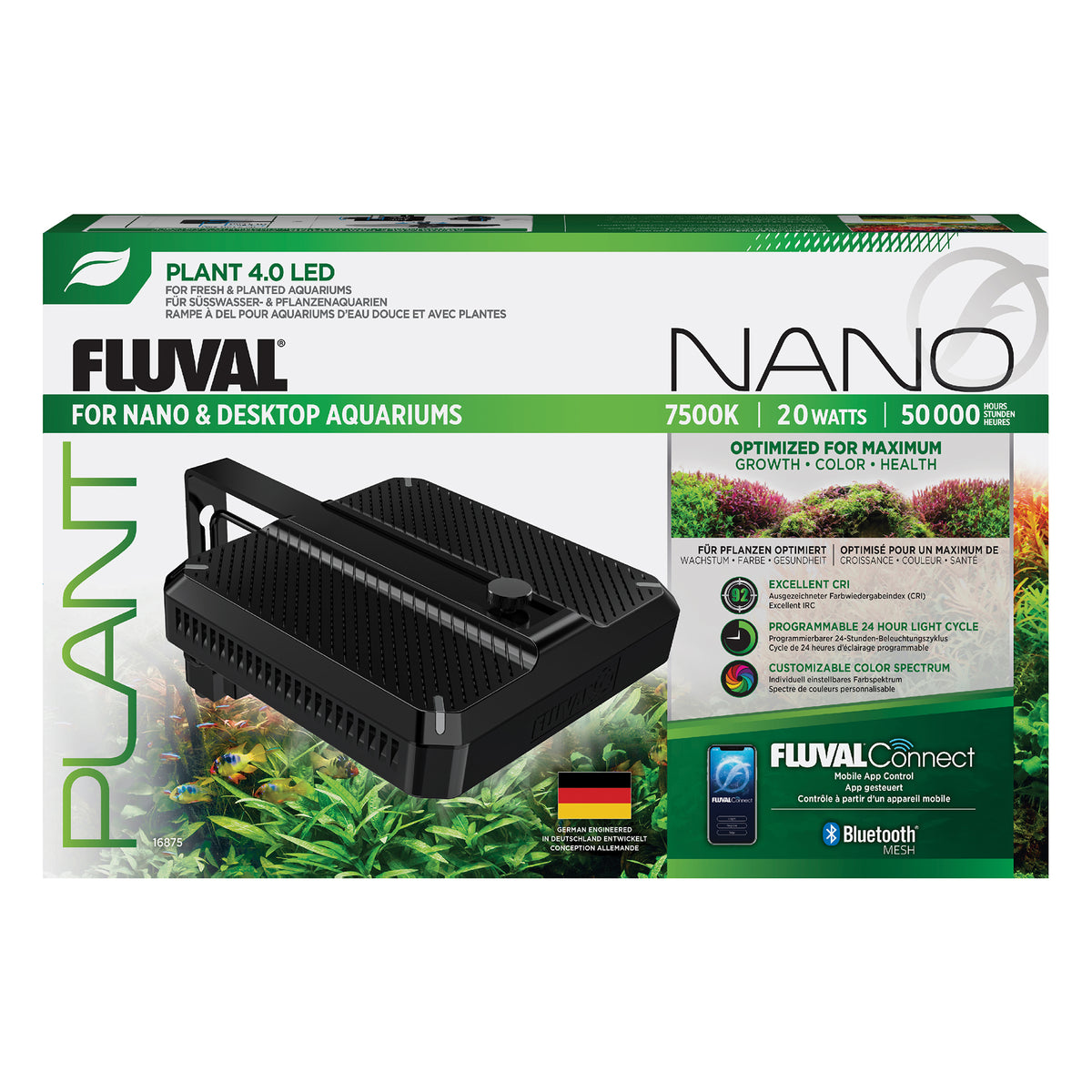 Lampe à DEL Plant 4.0 Nano Fluval, 20 W, 14,7 x 14,7 cm (5,7 x 5,7 po)
