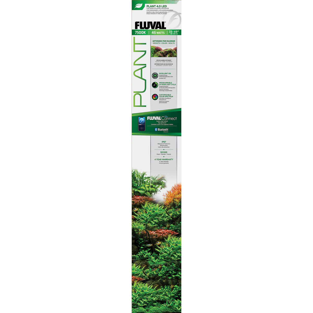 Rampe d’éclairage à DEL Plant 4.0 Fluval, 46 W, 88126 cm (3549 po)