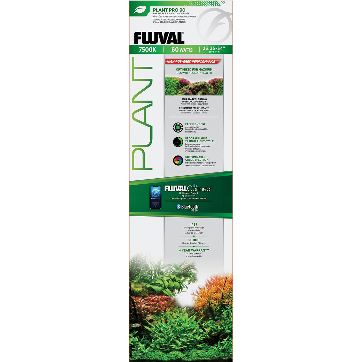 Rampe d’éclairage à DEL Plant Pro 90 Fluval,  60 W, 5988 cm (23,2534 po)
