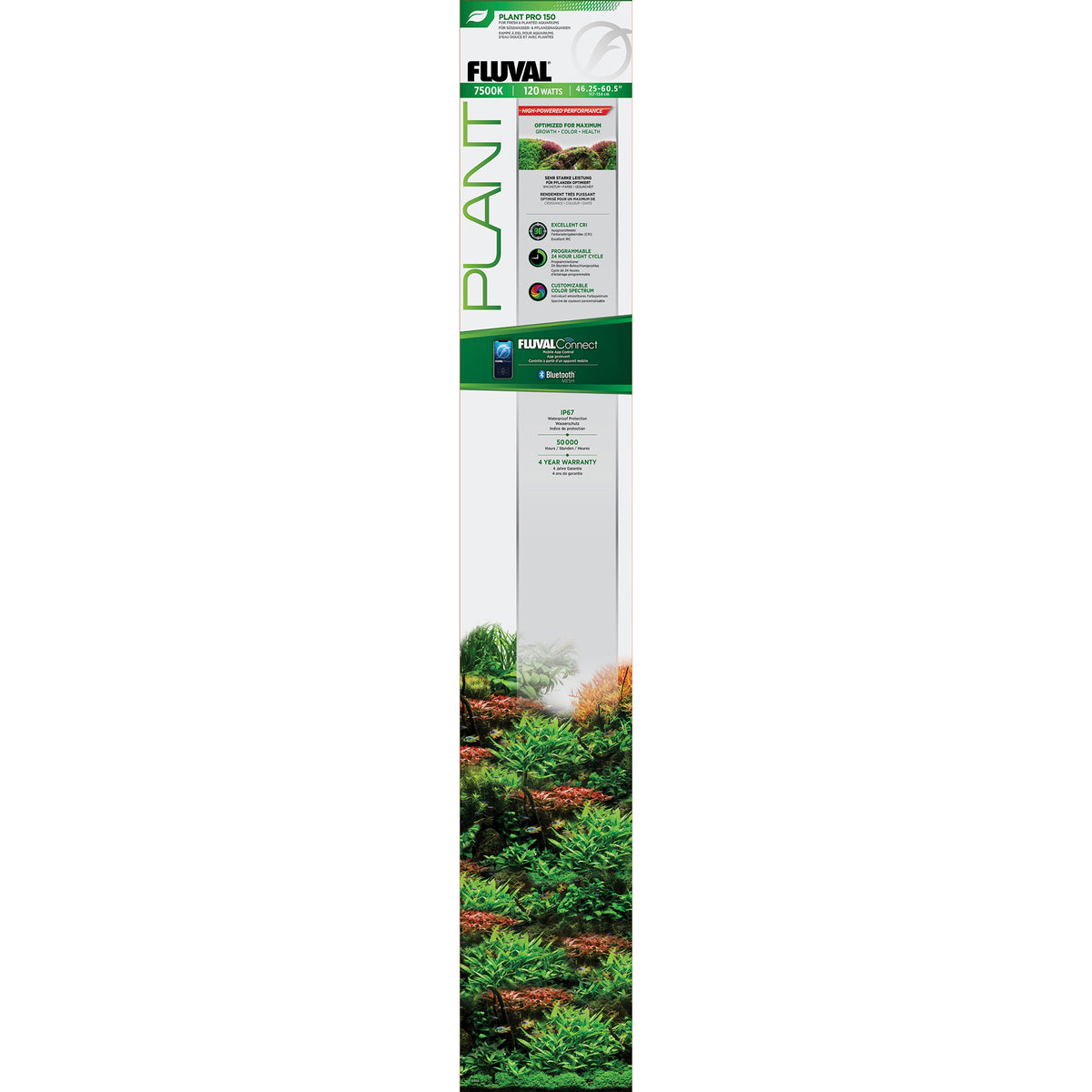 Rampe d’éclairage à DEL Plant Pro 150 Fluval, 120 W, 117154 cm (46,2560,5 po)