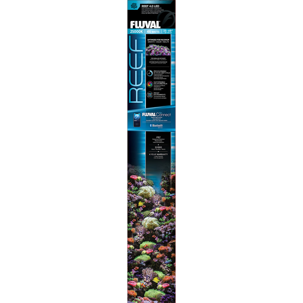 Rampe d’éclairage à DEL Reef 4.0 Fluval, 46 W, 88126 cm (3549 po)