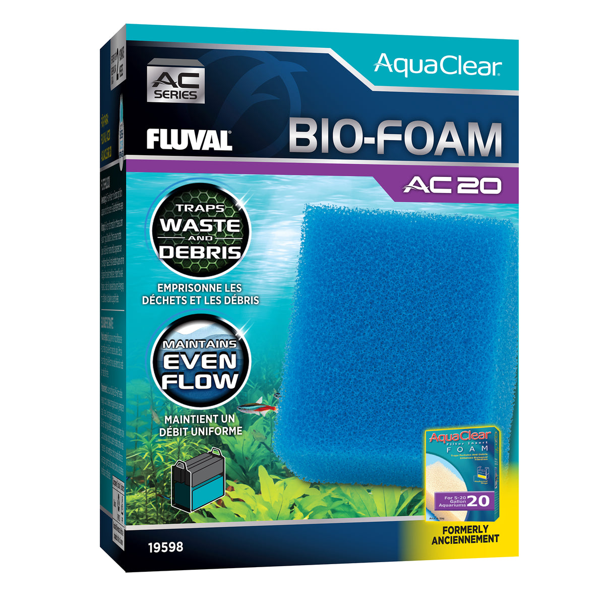 Bloc de mousse BioFoam pour filtre à moteur AC20 Fluval
