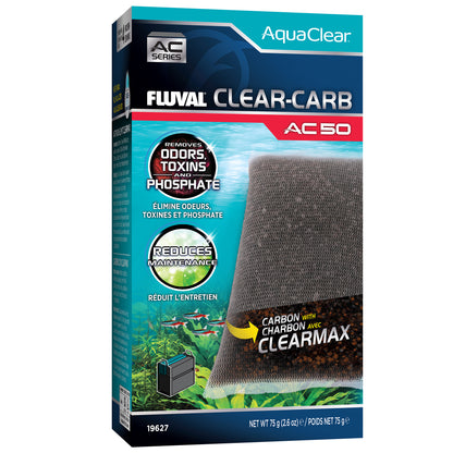 Masse filtrante ClearCarb pour filtre à moteur AC50 Fluval, 75 g (2,6 oz)