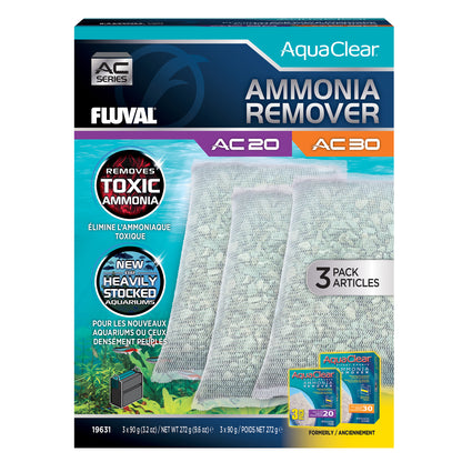 Éliminateurs d’ammoniaque pour filtre à moteur AC20/AC30 Fluval, 272 g (9,6 oz), paquet de 3