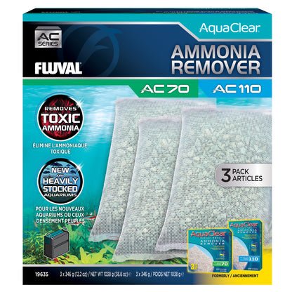 Éliminateurs d’ammoniaque pour filtre à moteur AC70/AC110 Fluval, 1 038 g (36,6 oz), paquet de 3
