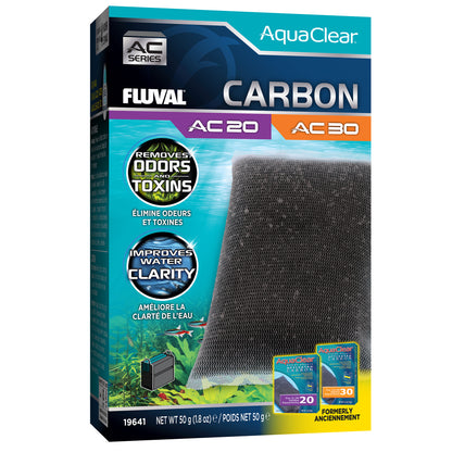 Charbon pour filtre à moteur AC20/AC30 Fluval, 50 g (1,8 oz)