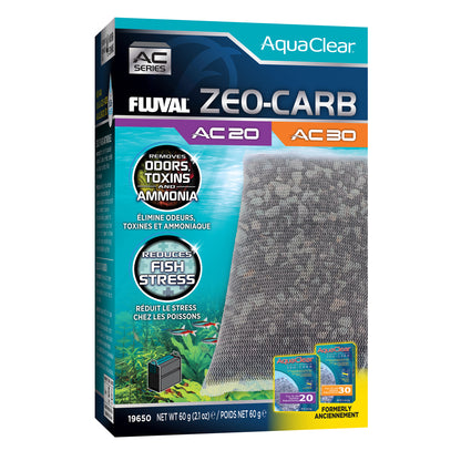 Masse filtrante ZeoCarb pour filtre à moteur AC20/AC30 Fluval, 60 g (2,1 oz)