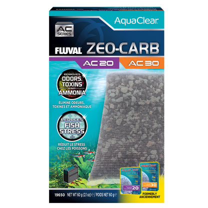 Masse filtrante ZeoCarb pour filtre à moteur AC20/AC30 Fluval, 60 g (2,1 oz)