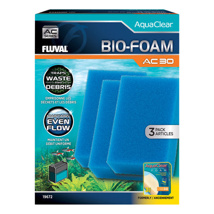 Blocs de mousse BioFoam pour filtre à moteur AC30 Fluval, paquet de 3