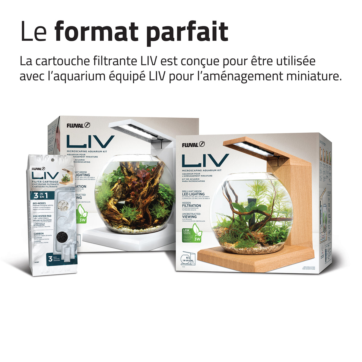 Cartouches filtrantes LIV Fluval, paquet de 3