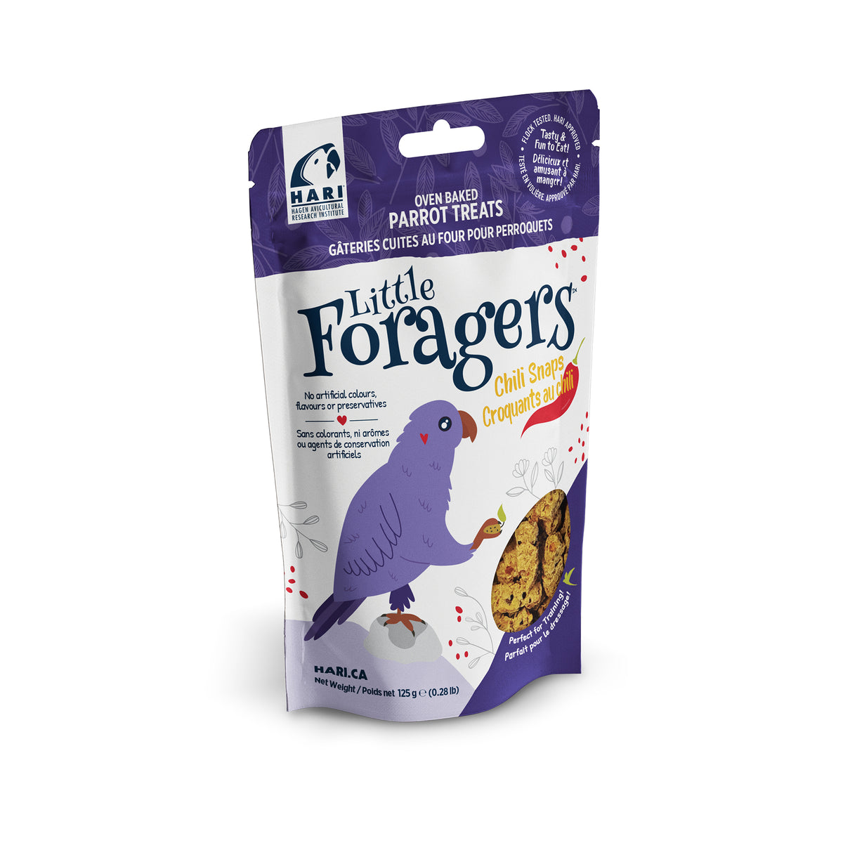 Gâteries Little Foragers Hari pour perroquets, Croquants au chili, 125 g