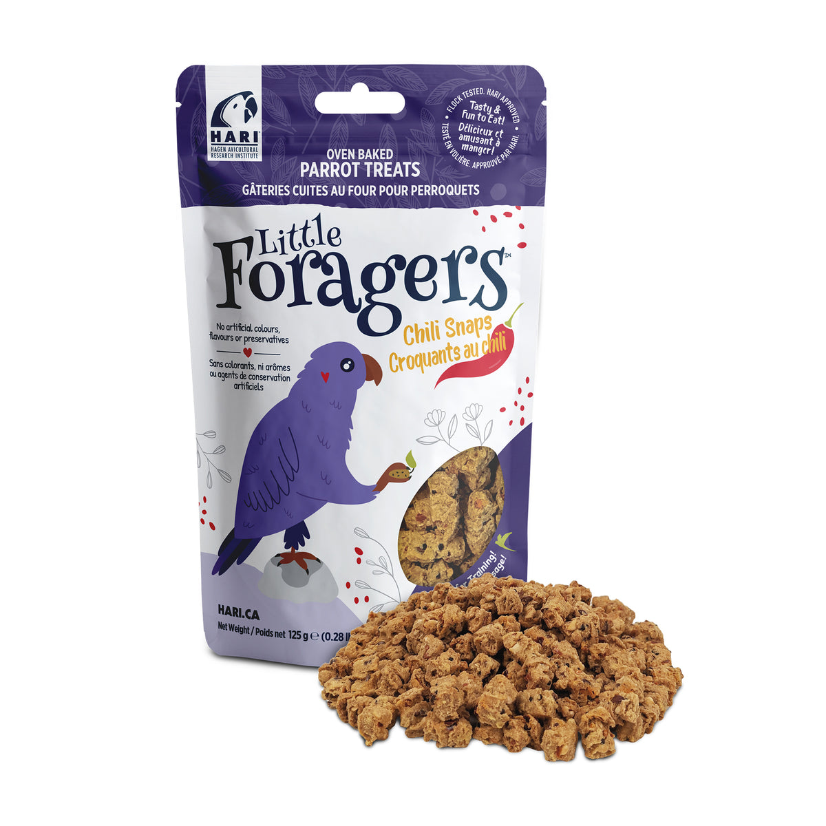 Gâteries Little Foragers Hari pour perroquets, Croquants au chili, 125 g