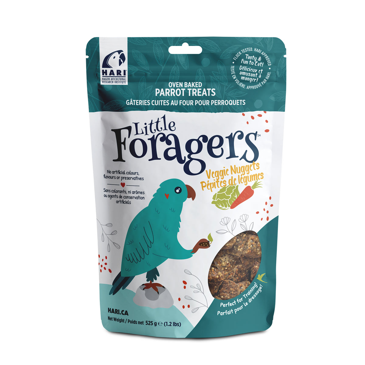 Gâteries Little Foragers Hari pour perroquets, Pépites de légumes, 525 g
