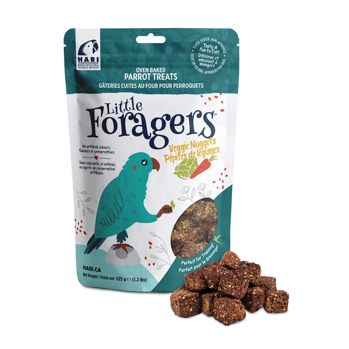 Gâteries Little Foragers Hari pour perroquets, Pépites de légumes, 525 g