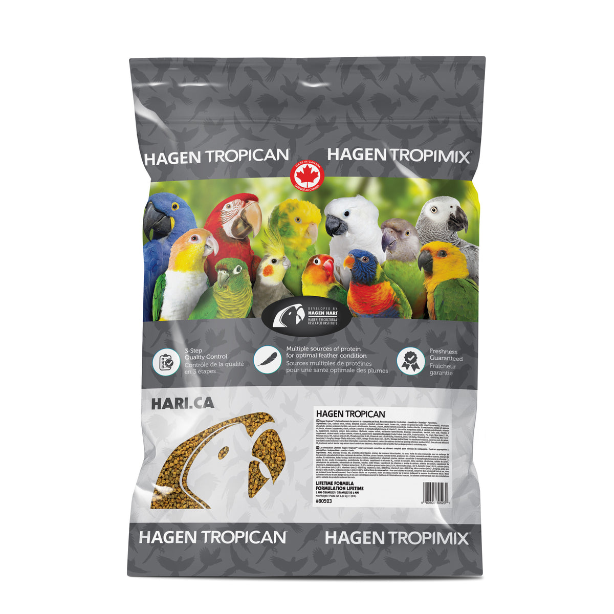 Nourriture Lifetime Tropican pour perroquets, granulés de 2 mm, 3,63 kg (8 lb)