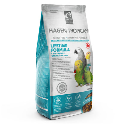 Nourriture Lifetime Tropican pour perroquets, granulés de 4 mm, 820 g (1,8 lb)