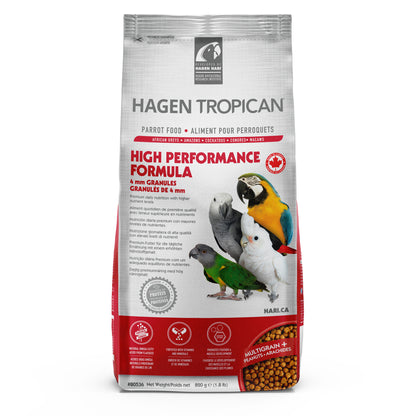 Nourriture High Performance Tropican pour perroquets, granulés de 4 mm, 820 g (1,8 lb)