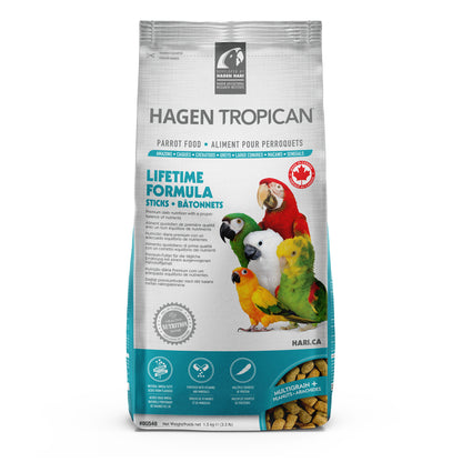 Nourriture Lifetime Tropican pour perroquets, bâtonnets, 1,5 kg (3,3 lb)