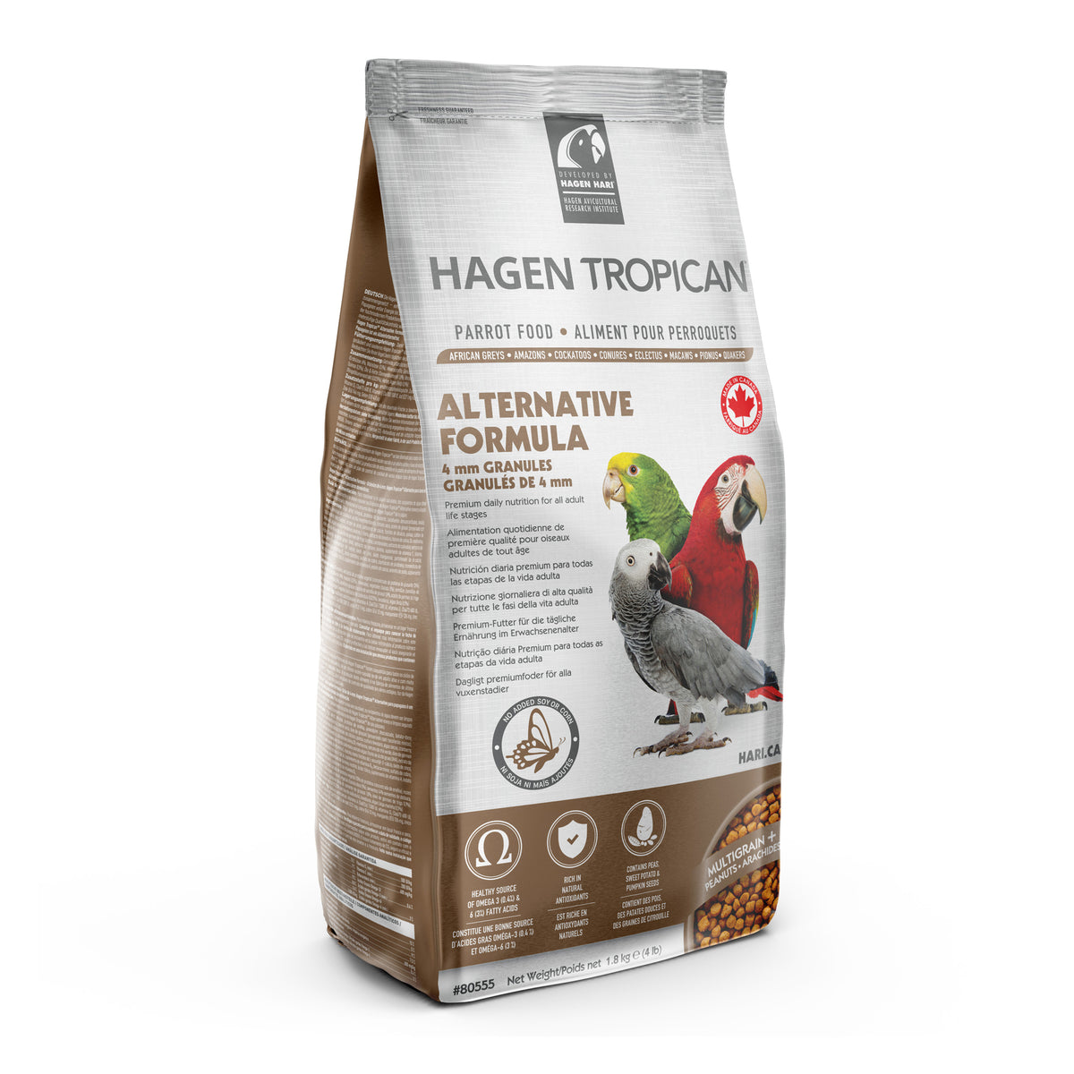 Nourriture Alternative Tropican pour perroquets, granulés de 4 mm, 1,8 kg (4 lb)
