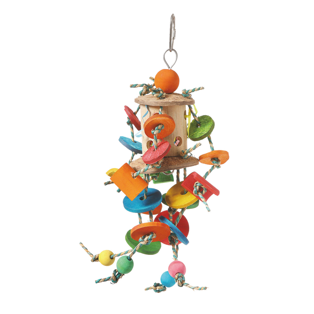 Jouet d’enrichissement SMART.PLAY HARI pour perroquets, carillon avec noix de coco