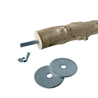 Perchoir HARI en bois de caféier, L. 42 cm (16,5 po), diam. 5 cm (2 po)