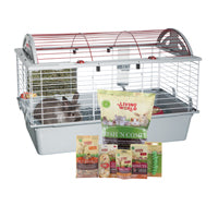 Cage équipée de luxe Living World pour lapin, moyenne, L. 78 x l. 48 x H. 50 cm (30,7 x 18,9 x 19,7 po)
