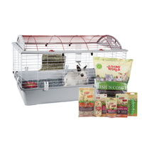 Cage équipée de luxe Living World pour lapin, grande, L. 96 x l. 57 x H. 56 cm (37,8 x 22,4 x 22 po)