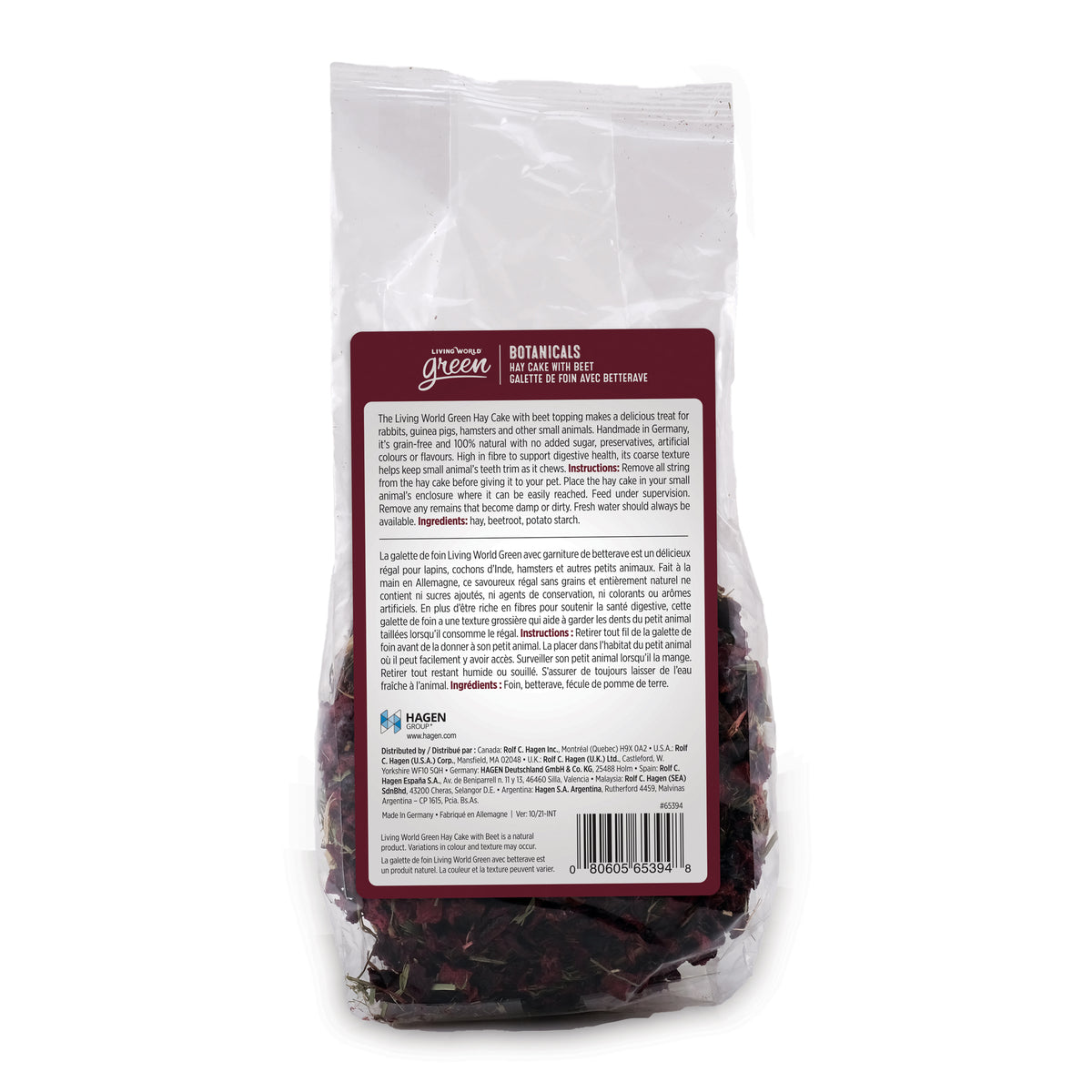 Galette de foin Botanicals Living World Green, betterave, 75 g (2,6 oz)