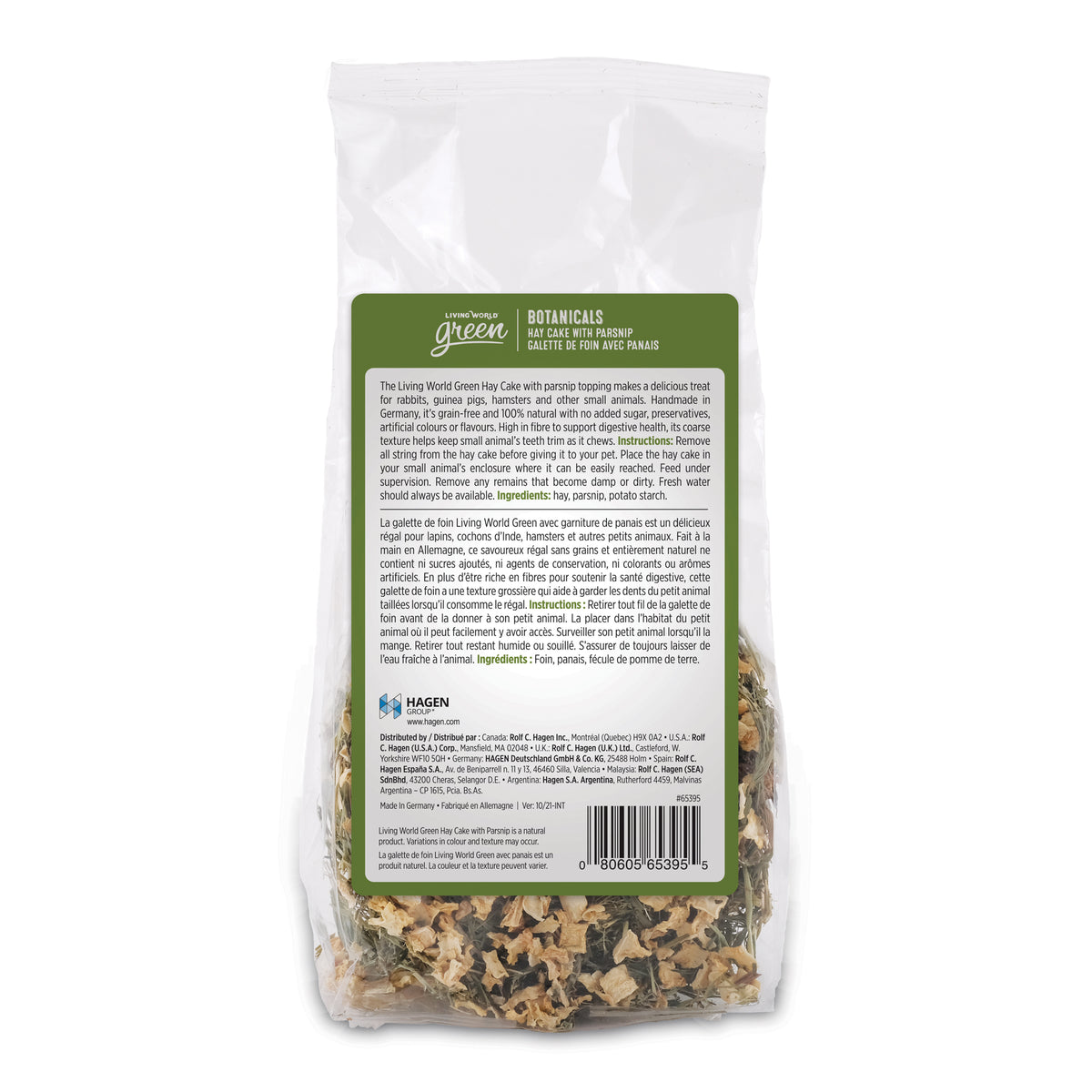 Galette de foin Botanicals Living World Green, panais, 75 g (2,6 oz)