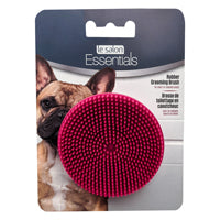 Brosse ronde de toilettage Essentials Le Salon en caoutchouc pour chiens, rouge, diam. 7,6 cm