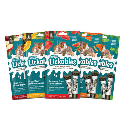 Gâteries Lickables Living World pour petits animaux, saveur de basilic, 5 tubes (10 g)