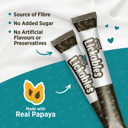 Gâteries Lickables Living World pour petits animaux, saveur de papaye, 5 tubes (10 g)