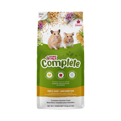 Aliment Extrusion Living World pour hamsters, 1,5 kg (3,3 lb)