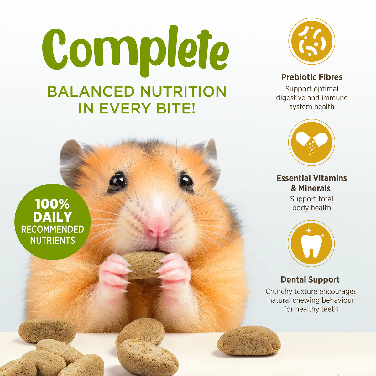 Aliment Extrusion Living World pour hamsters, 1,5 kg (3,3 lb)