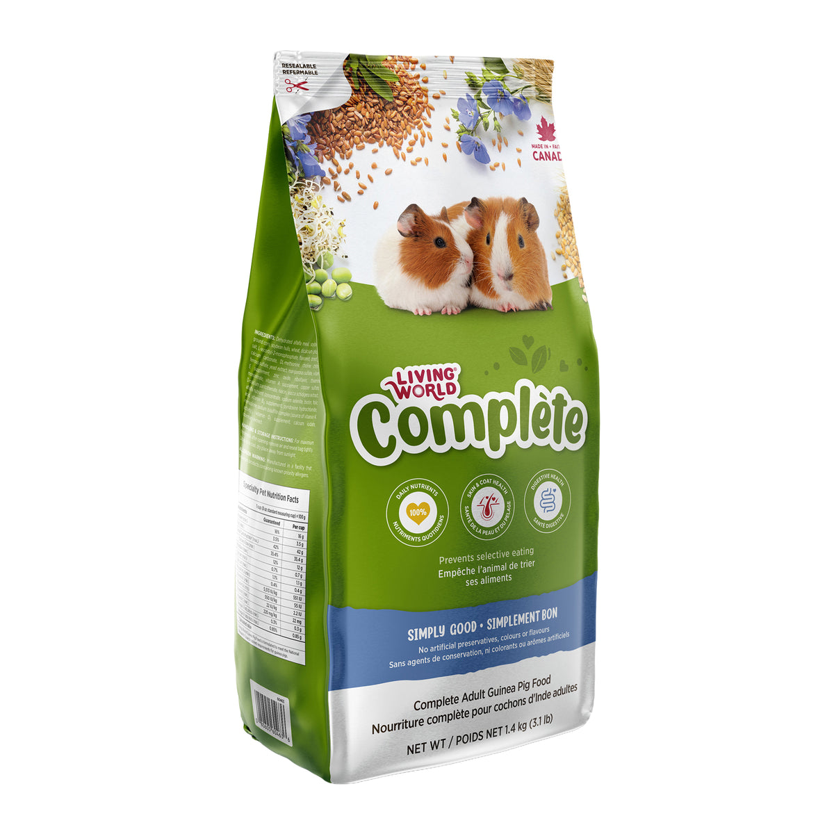 Aliment Extrusion Living World pour cochons d’Inde, 1,4 kg (3,1 lb)