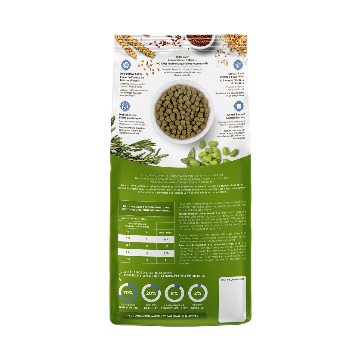 Aliment Extrusion Living World pour cochons d’Inde, 1,4 kg (3,1 lb)