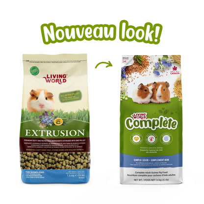Aliment Extrusion Living World pour cochons d’Inde, 1,4 kg (3,1 lb)