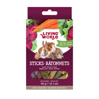 Gâteries Living World pour petits animaux, bâtonnets, arôme de légumes, 60 g (2,1 oz)