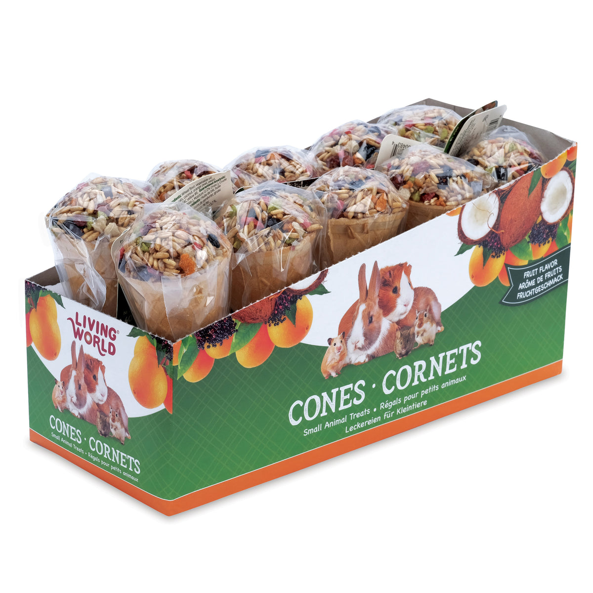 Gâteries Living World pour petits animaux, cornets, arôme de fruits, 40 g (1,4 oz)
