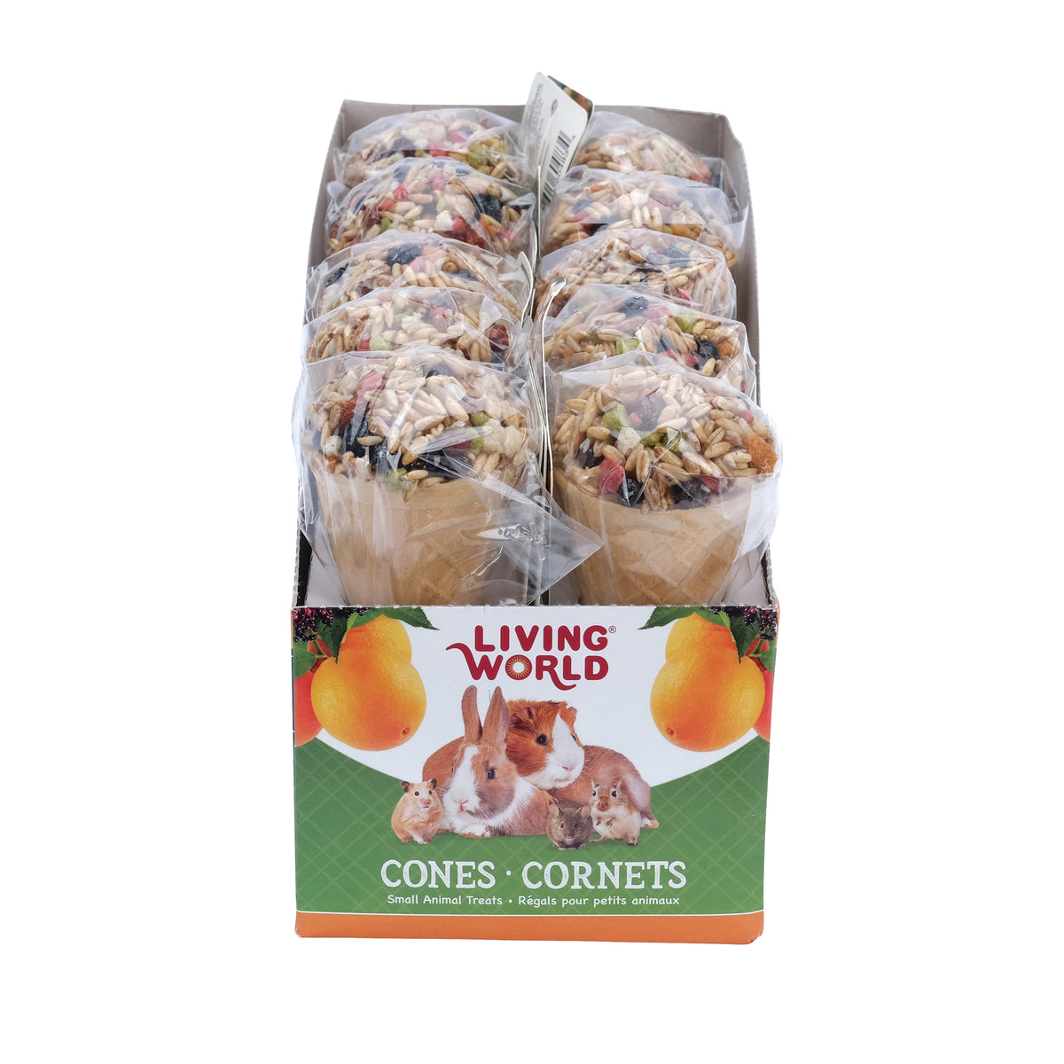 Gâteries Living World pour petits animaux, cornets, arôme de fruits, 40 g (1,4 oz)