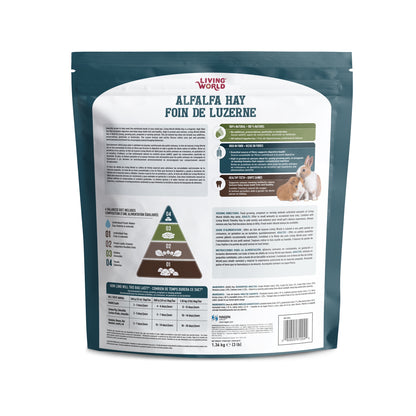 Foin de luzerne Living World, très grand, 1,36 kg (3 lb)