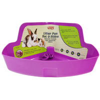 Bac à litière en coin Living World pour petits animaux, violet