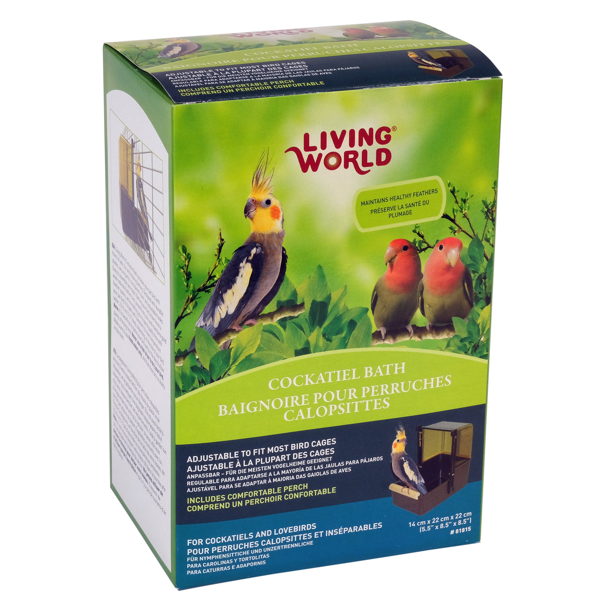 Baignoire extérieure Living World pour calopsittes, dessus topaze transparent et base brune