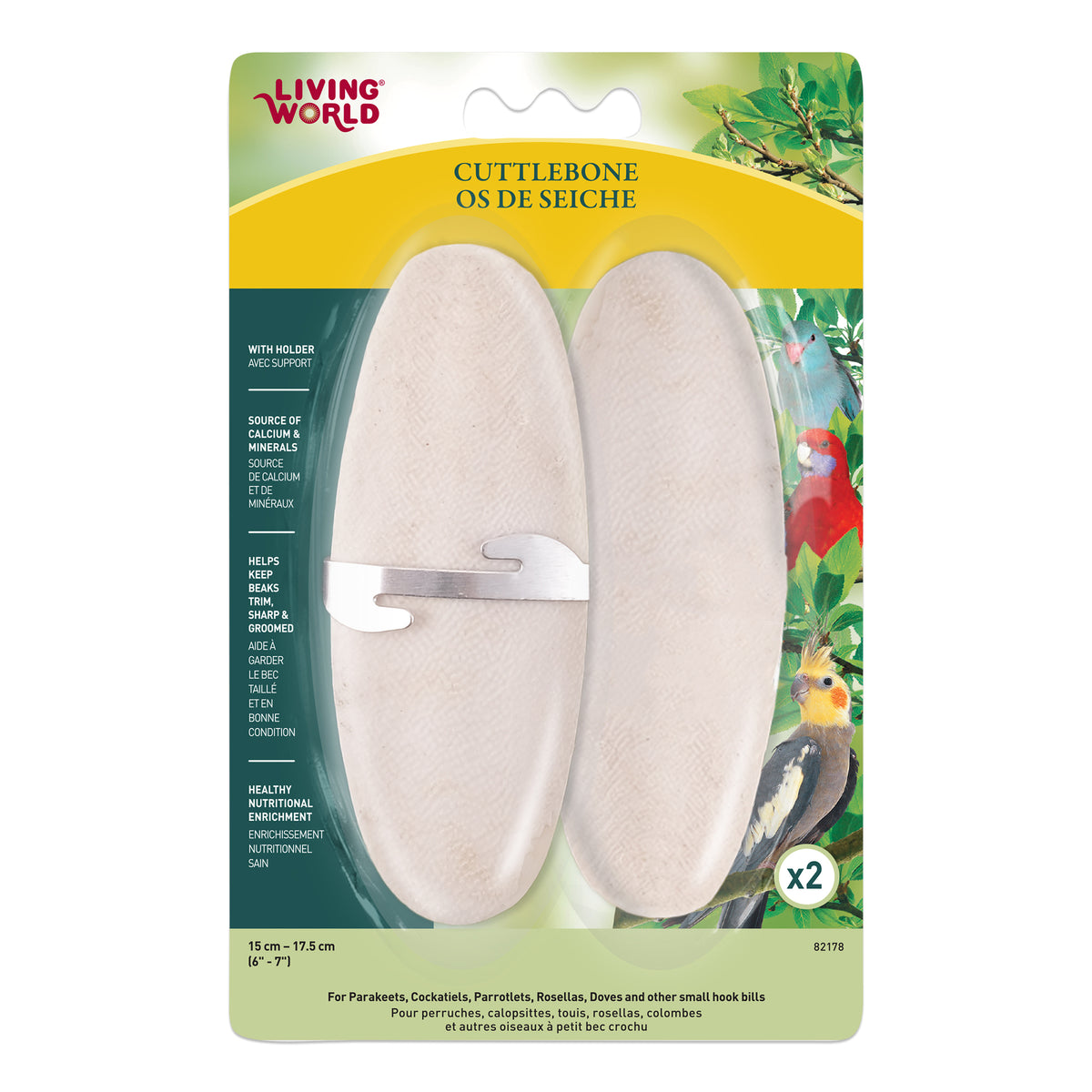 Os de seiche Living World avec attache, grands, 1518 cm (67 po), paquet de 2